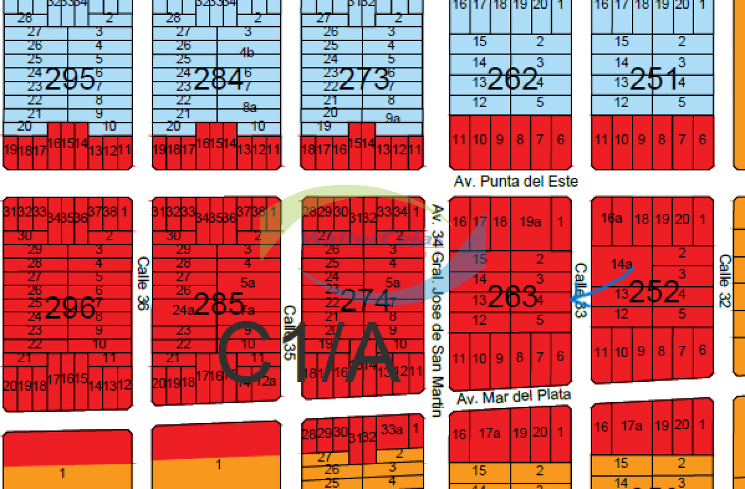 lote comercial en el CENTRO DE MAR AZUL 